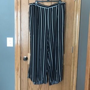 Plus striped palazzo pants
